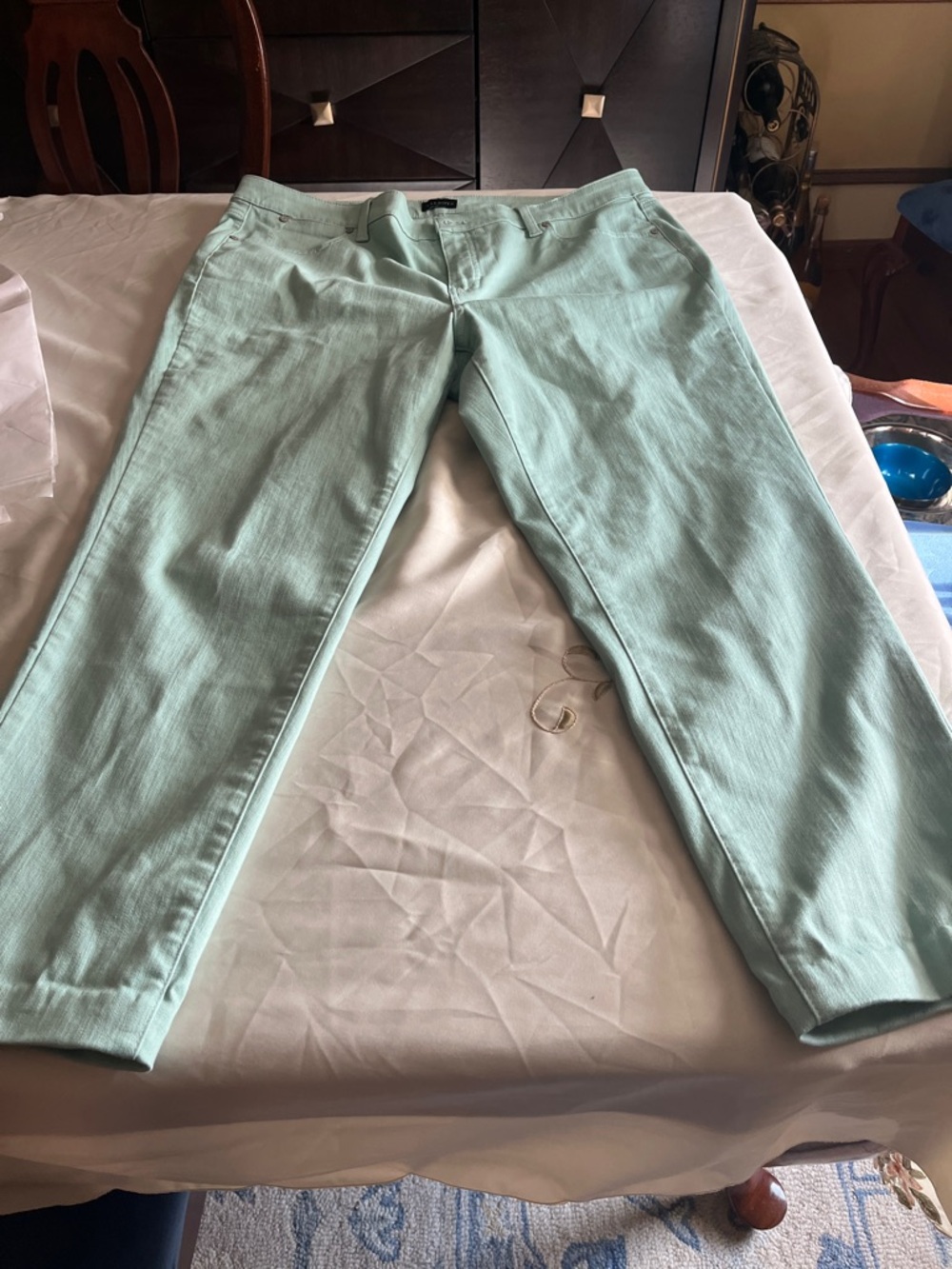 Talbots Mint Green slim ankle, jean in size18W